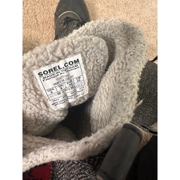 Sorel Tivoli Women's Black Canvas Waterproof Insulated Winter Boots Size 8 - Picture 5 of 6